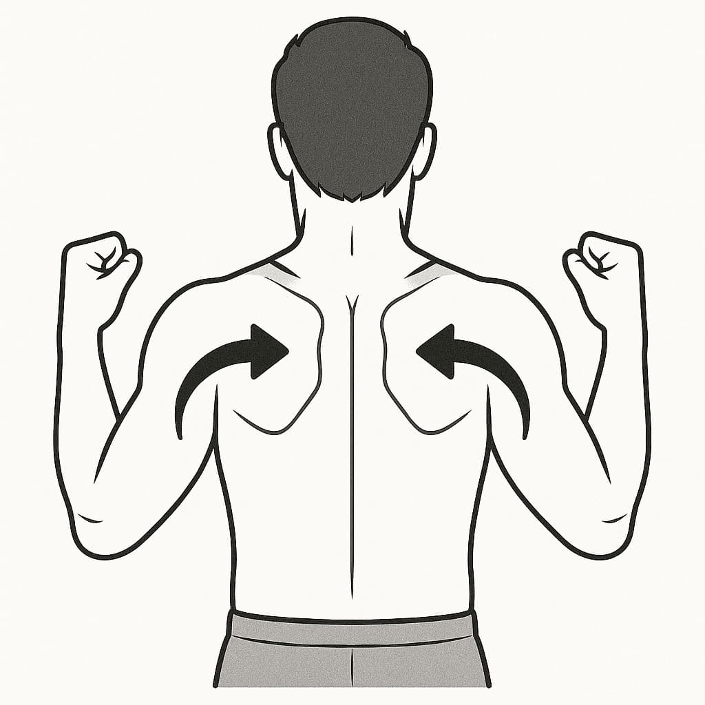 A man performing Shoulder Blade Squeeze Exercise